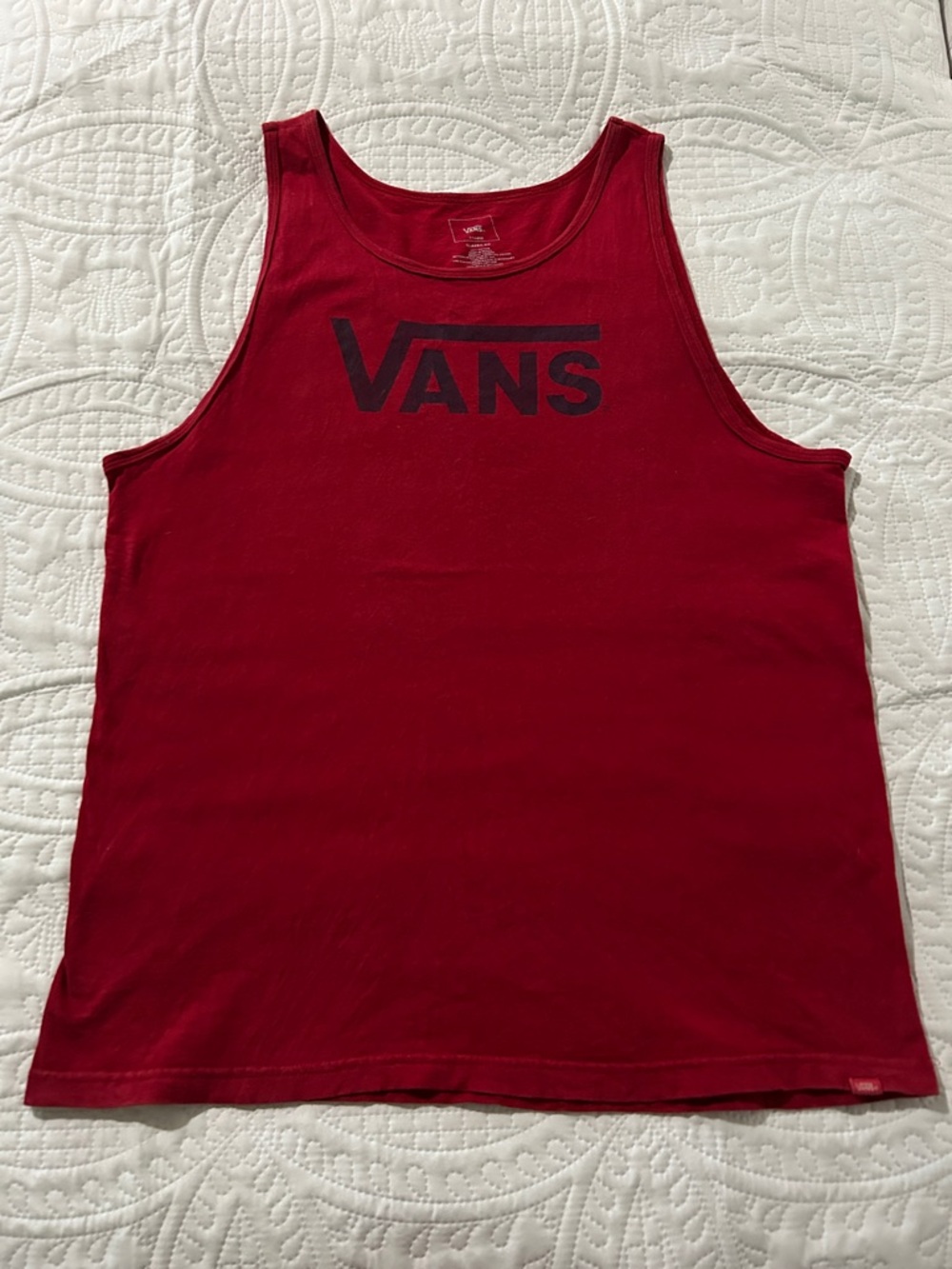 Vans Men’s Red Tank with Black Logo Sz: XL